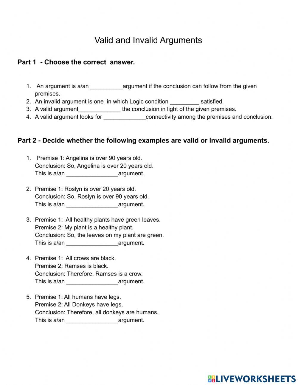 2291771 Valid And Invalid Arguments Karimyers 2291771-valid-and-invalid-arguments-karimyers