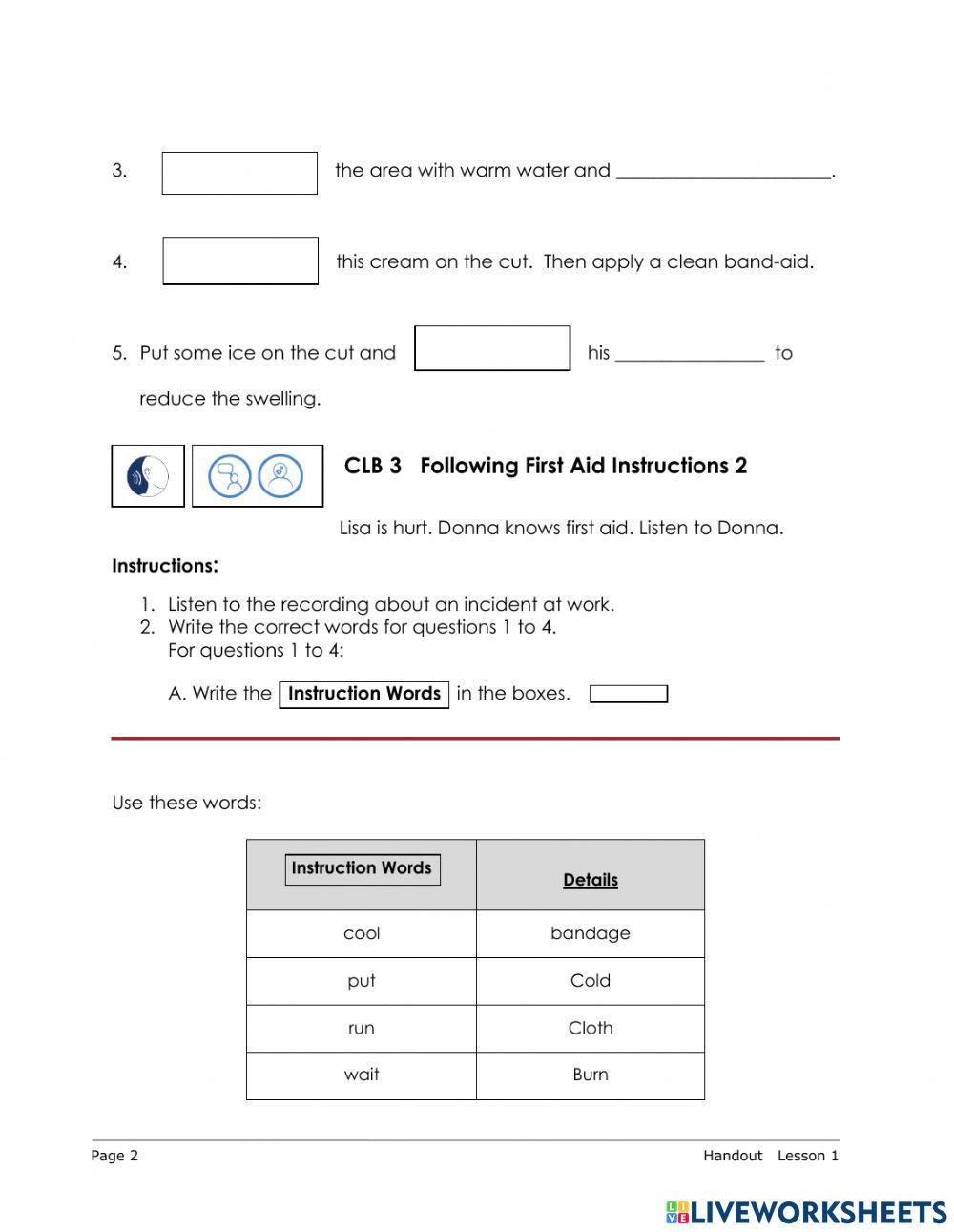 CLB 3-Listening Skill Building-First Aid