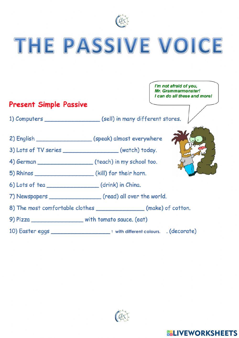 PASSIVE PRESENT -5TH EX.1