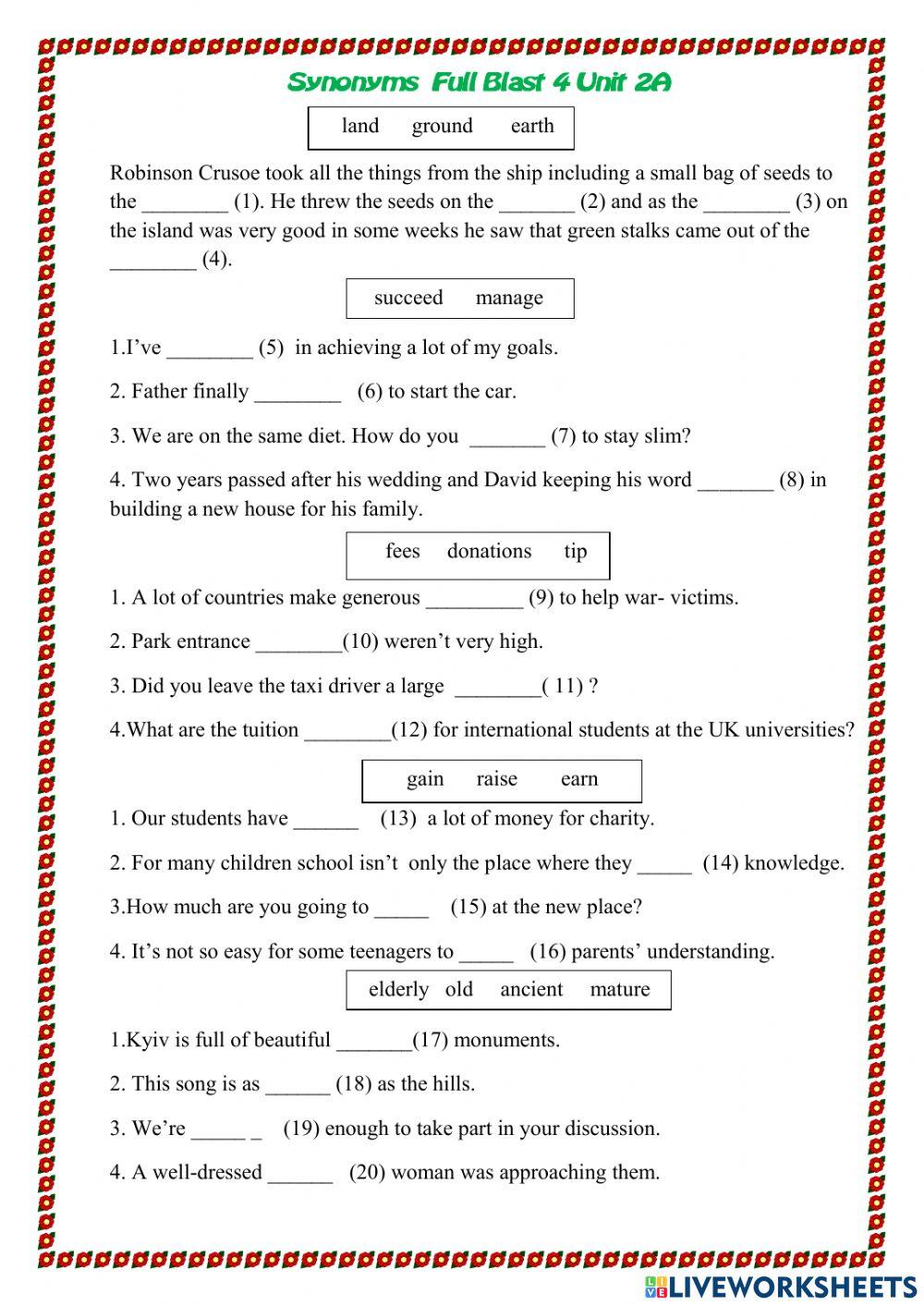 Full Blast 4 Unit 2A