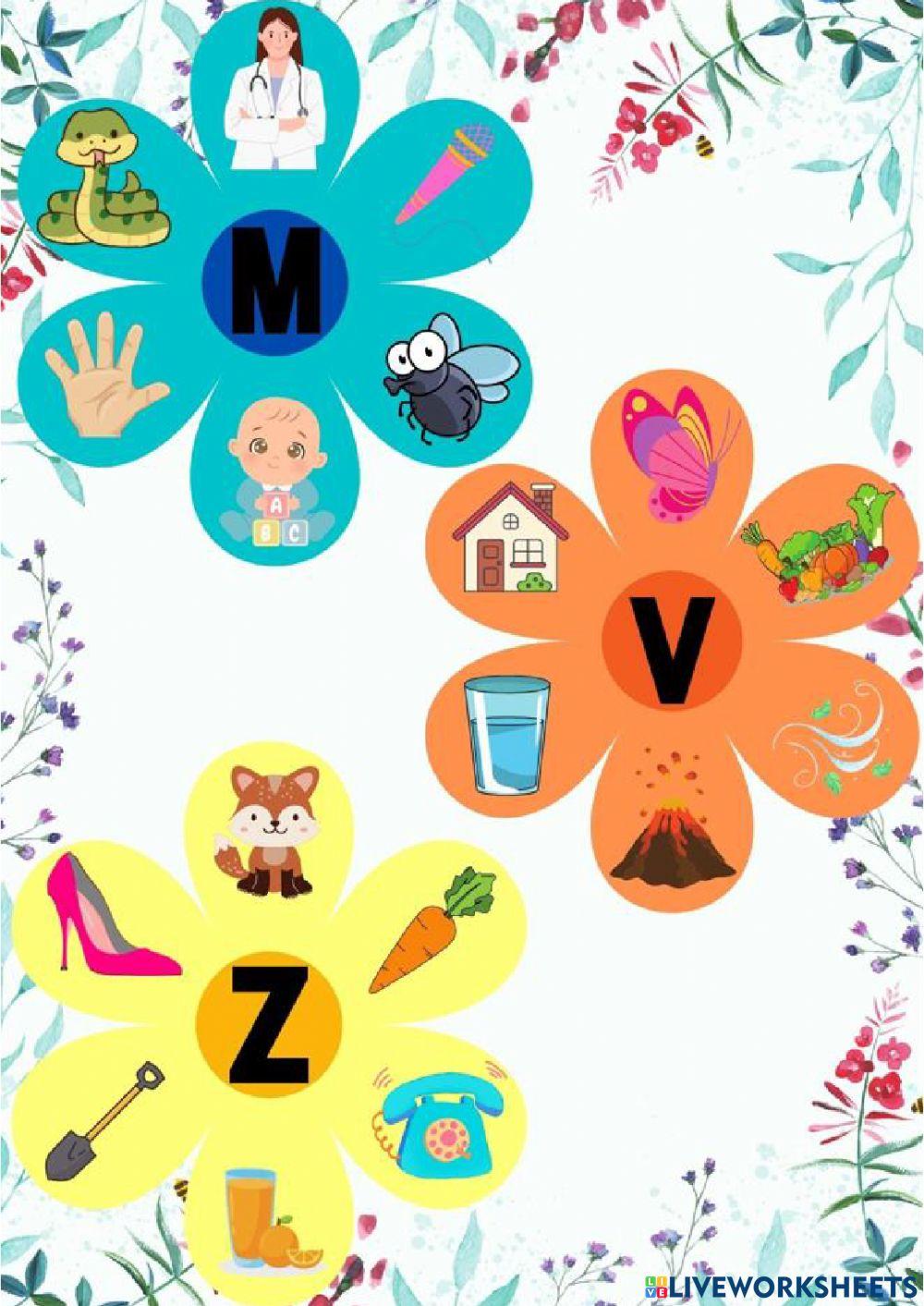 Conciencia fonológica R, J, B, V, M, N,