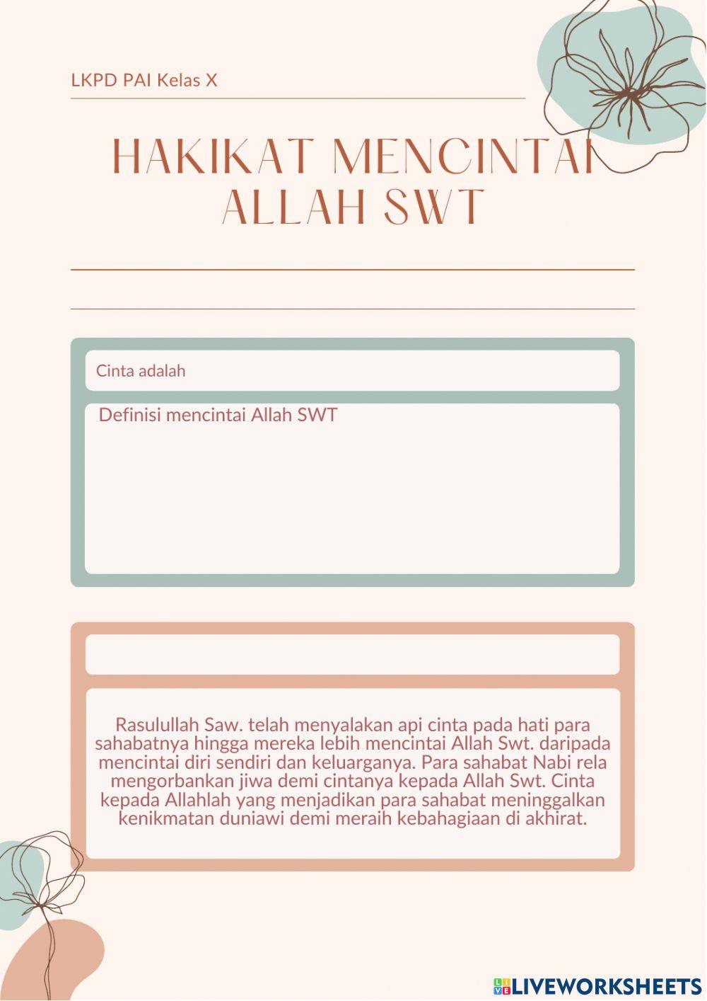 LKPD Mencintai Allah