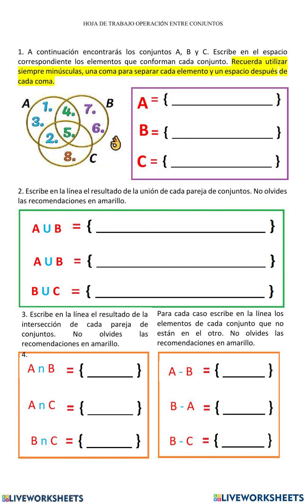 OPERACIONES DE CONJUNTOS 
