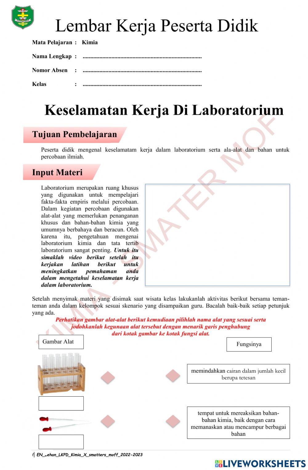 Keselamatan Kerja Dalam Laboratorium