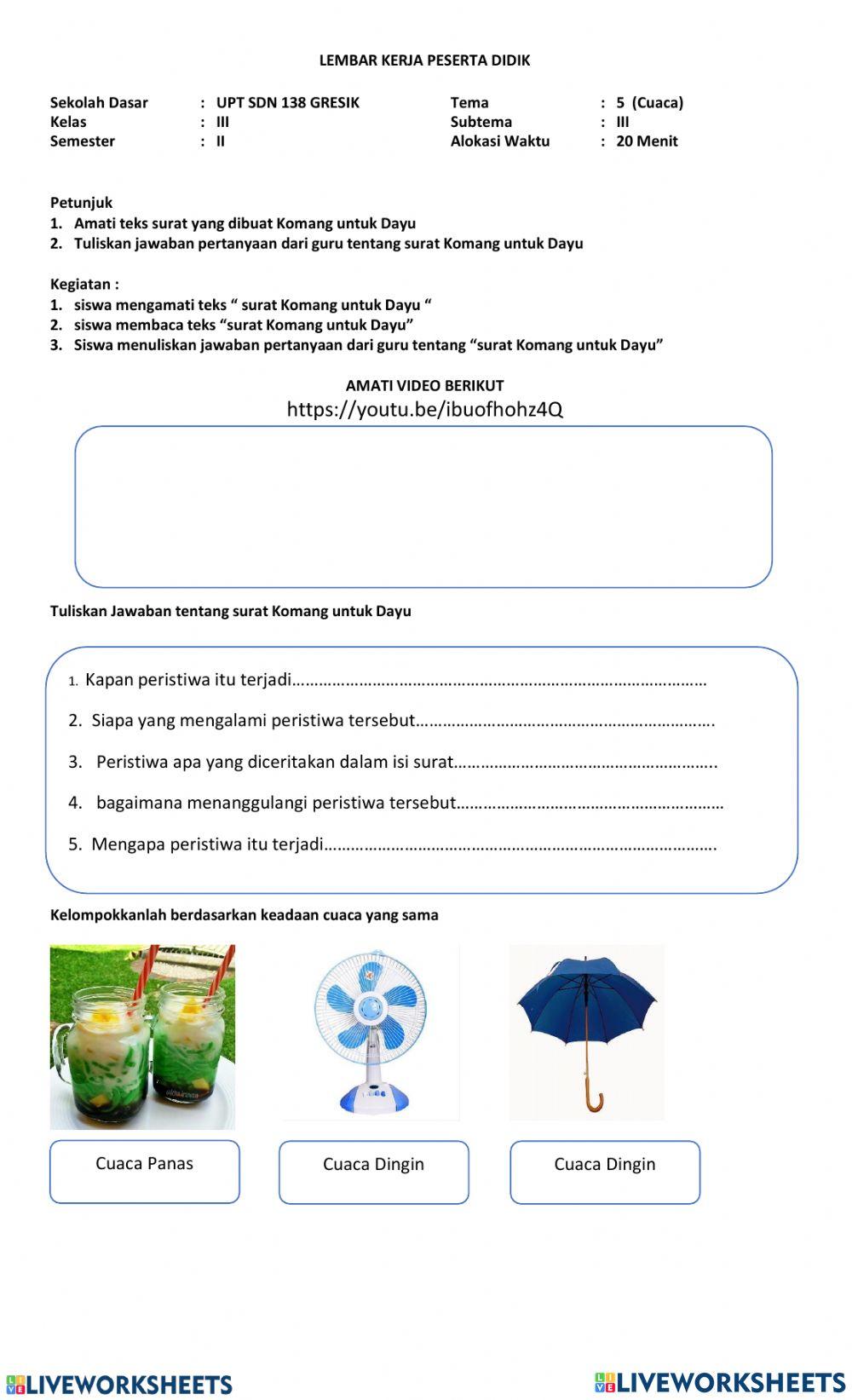Soal tema 5 subtema 3