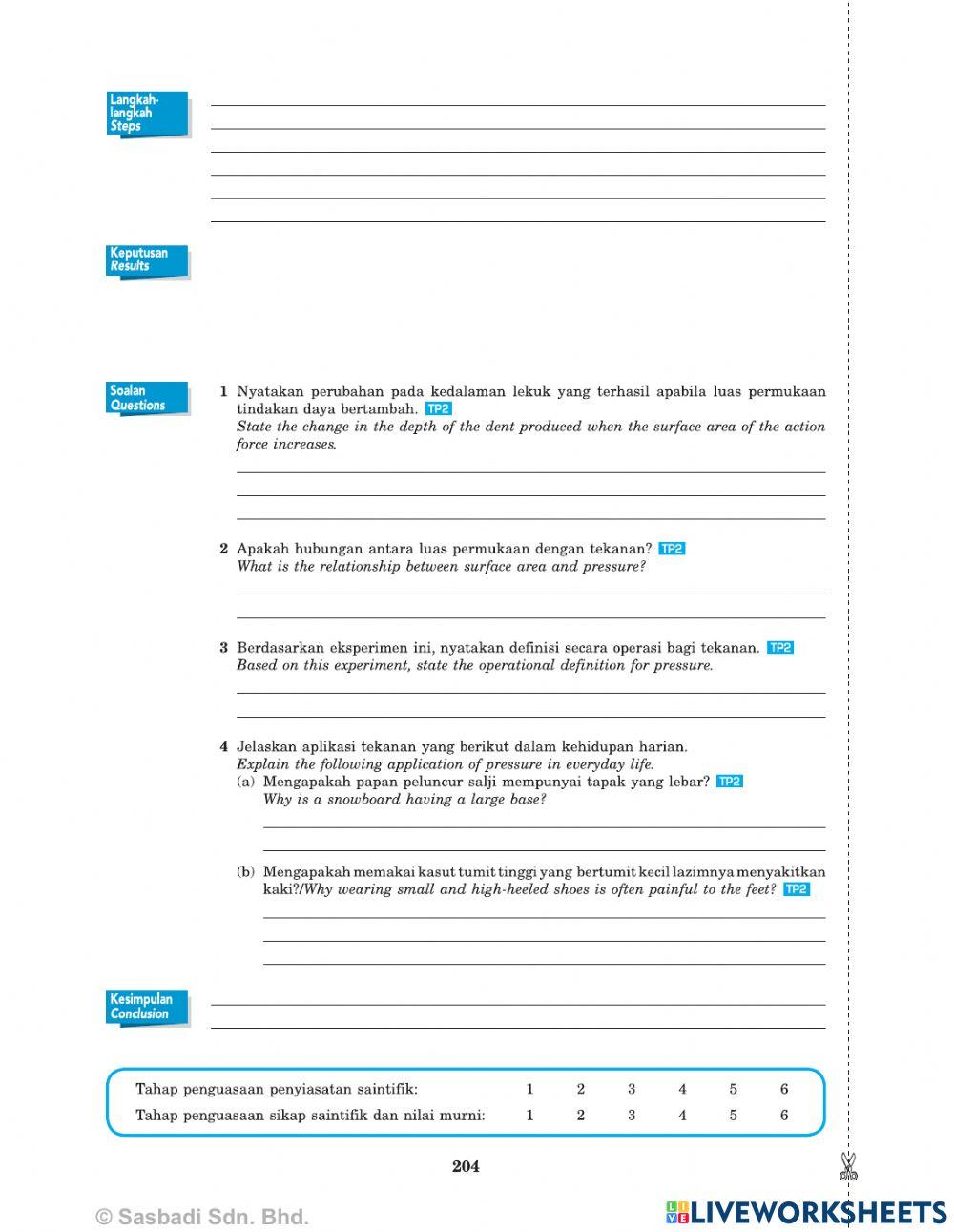 THE RELATIONSHIP BETWEEN THE SURFACE AREA AND THE PRESSURE
