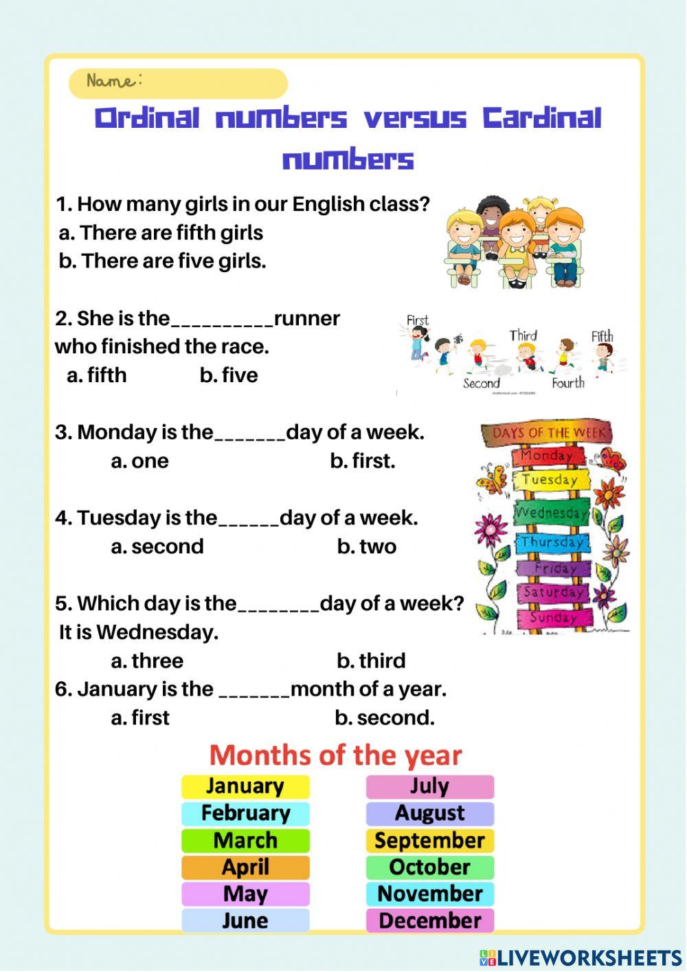 Ordinal Numbers - english in 2023