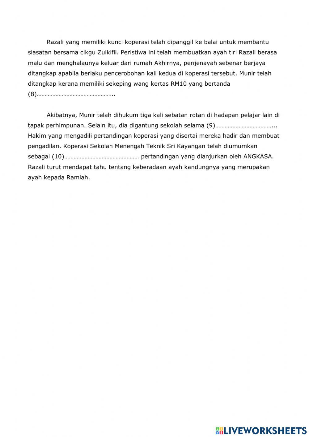 Sinopsis novel sejambak bakti