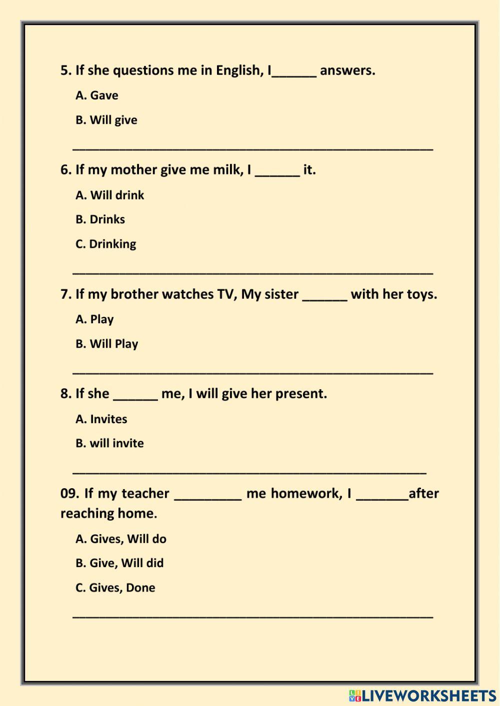 Conditional sentences ex- 02