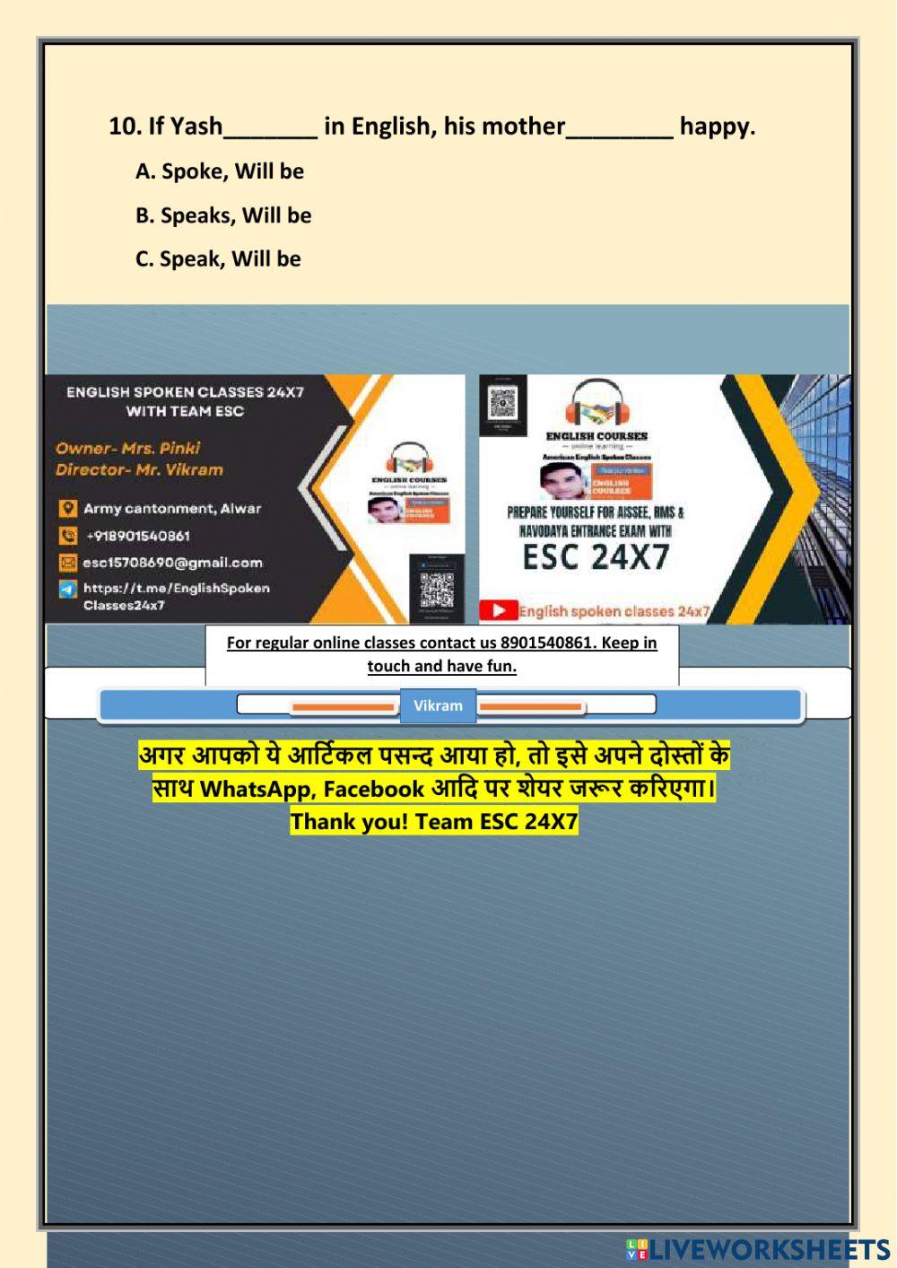 Conditional sentences ex- 02