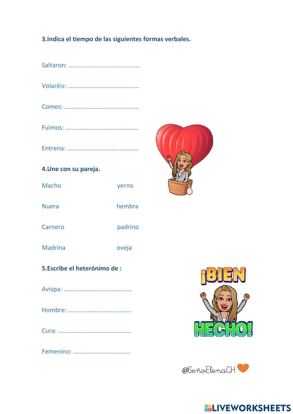 Verbos y heterónimos