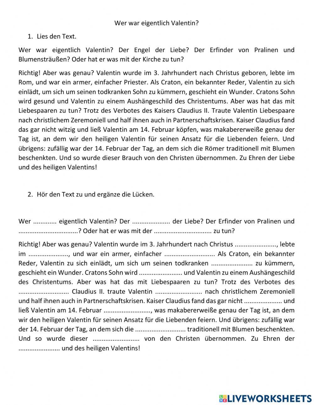 Wer war der heilige Valentin?