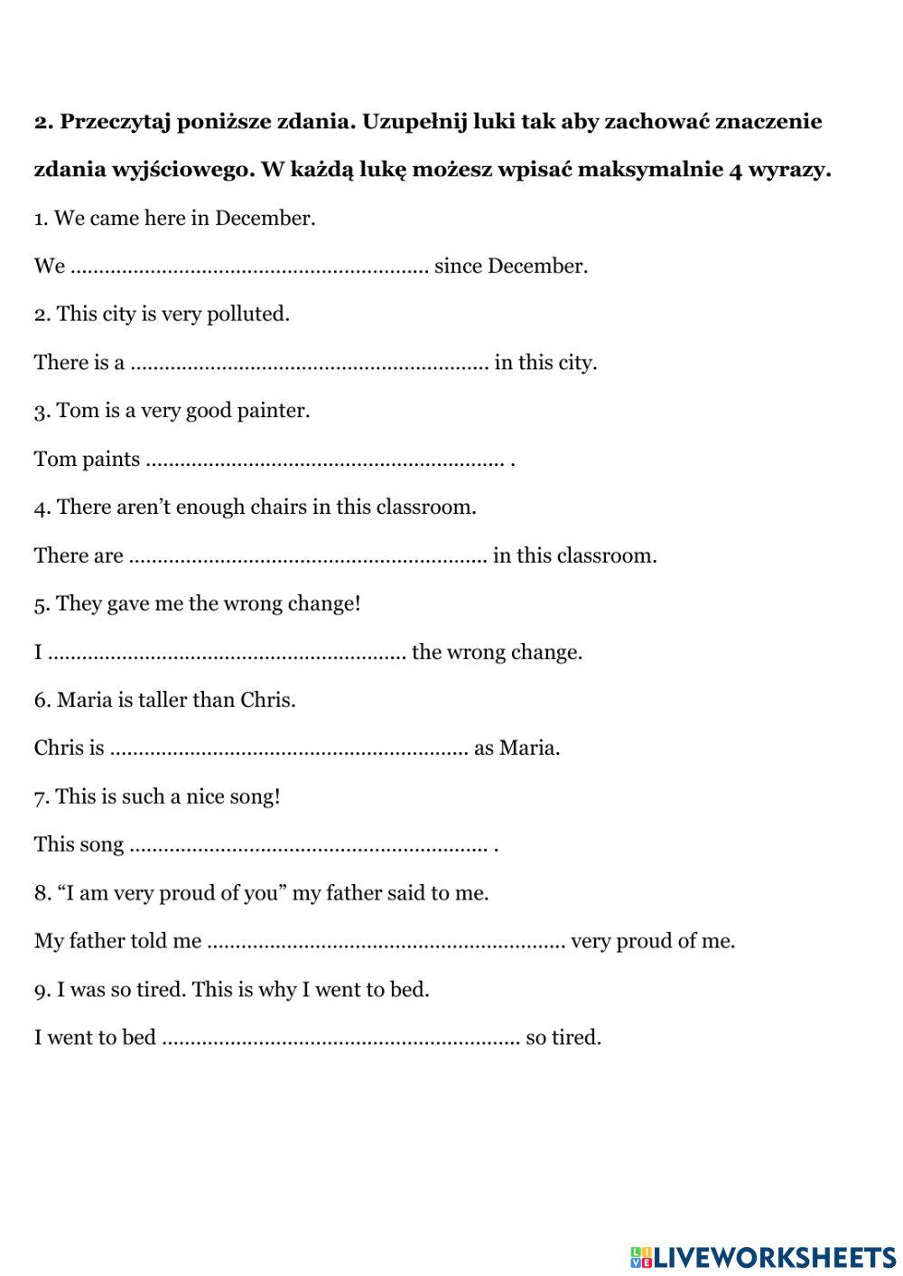 Transformacje zdań E8 (1)