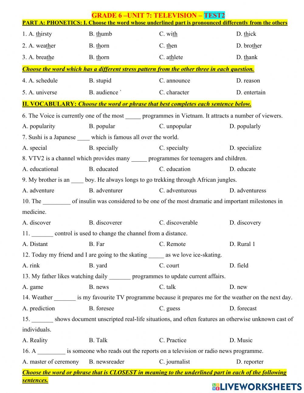 G6-review unit 7 - 50ctn test2