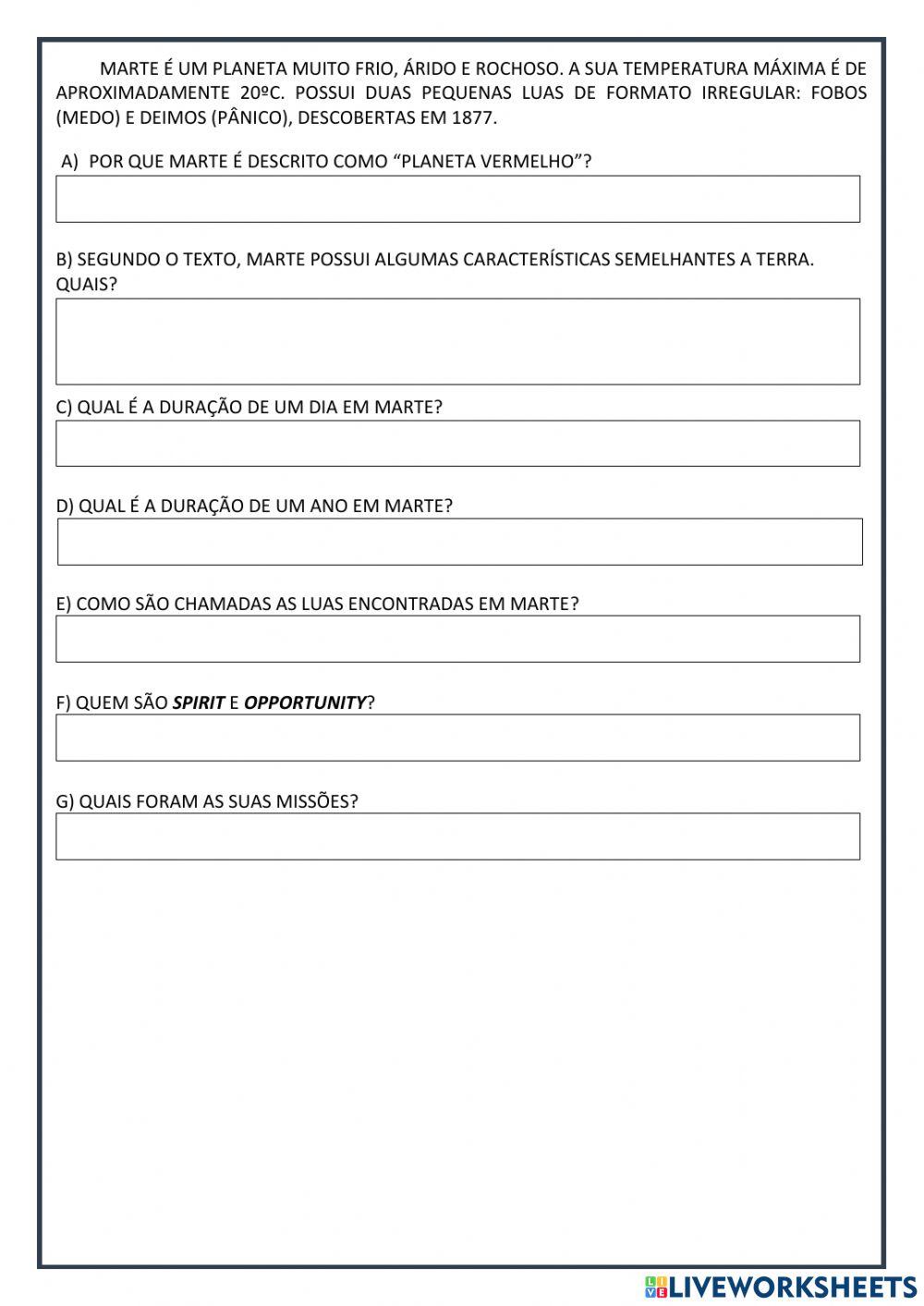 Sistema solar e marte