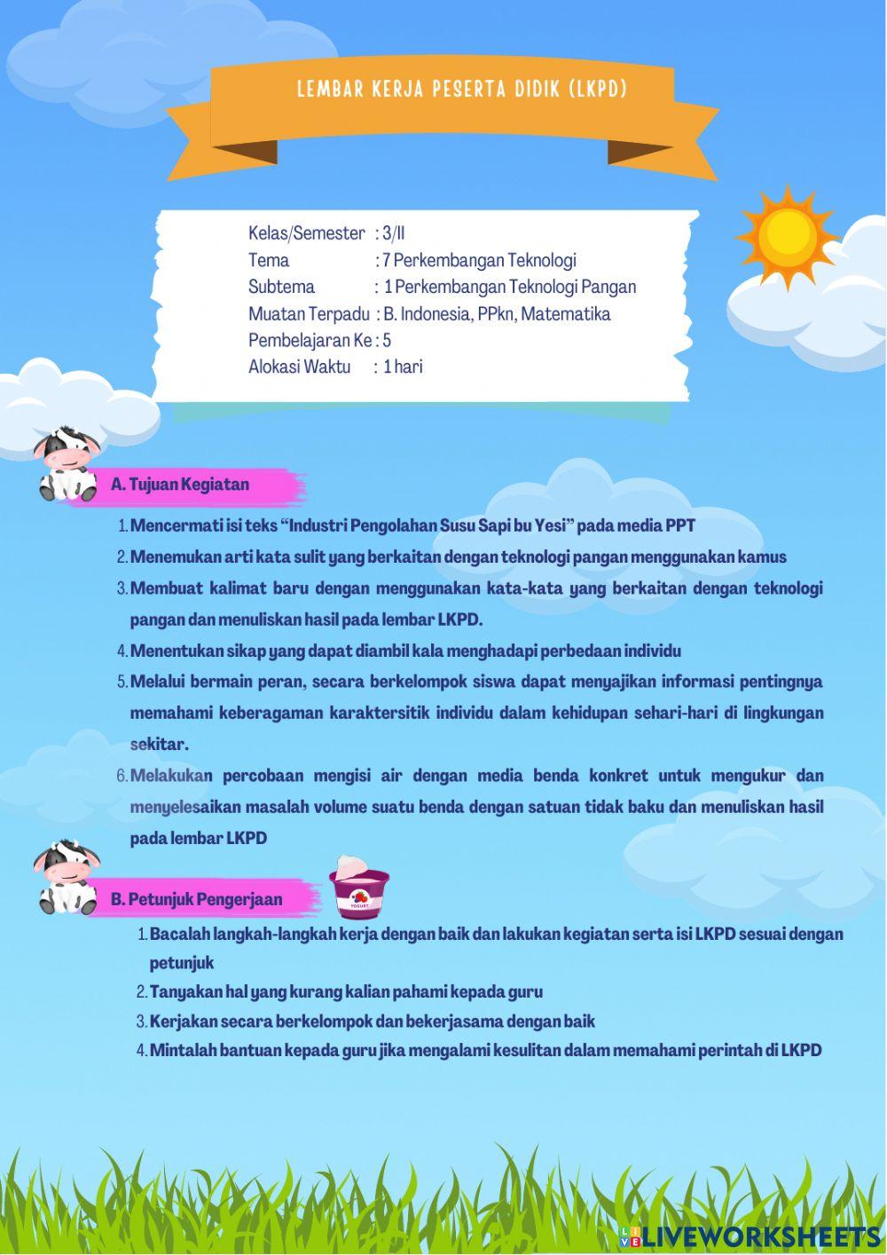 LKPD Kelas 3 Tema 7 Subtema 1
