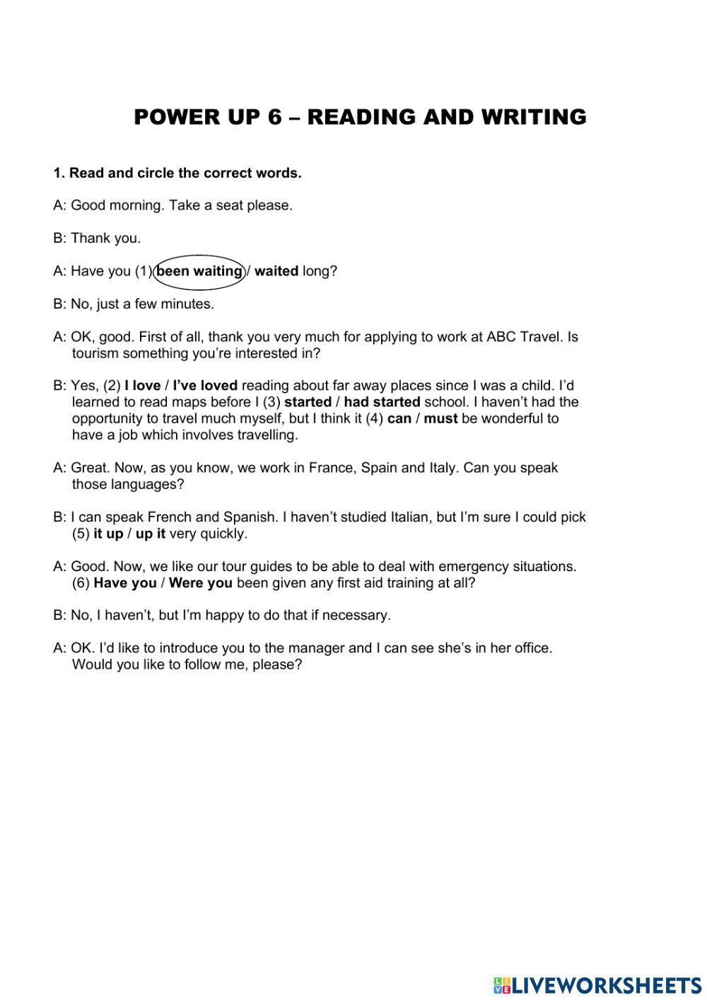 Pu 6  RW Unit 4-6 Reading