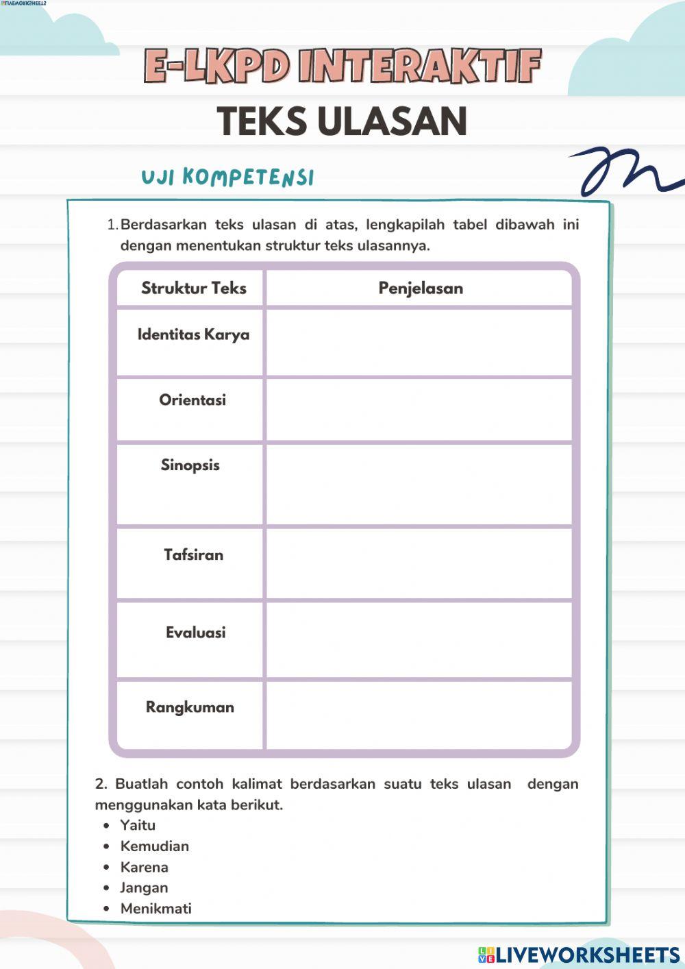 Lkpd teks ulasan