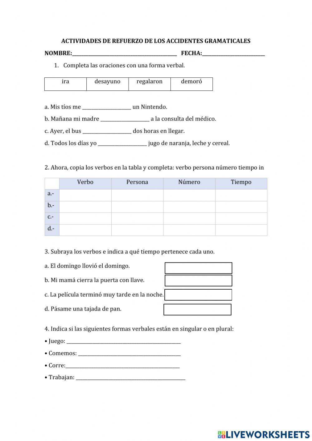 Accidentes gramaticales del verbo