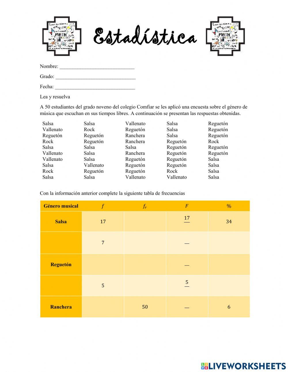 Tabla de distribución