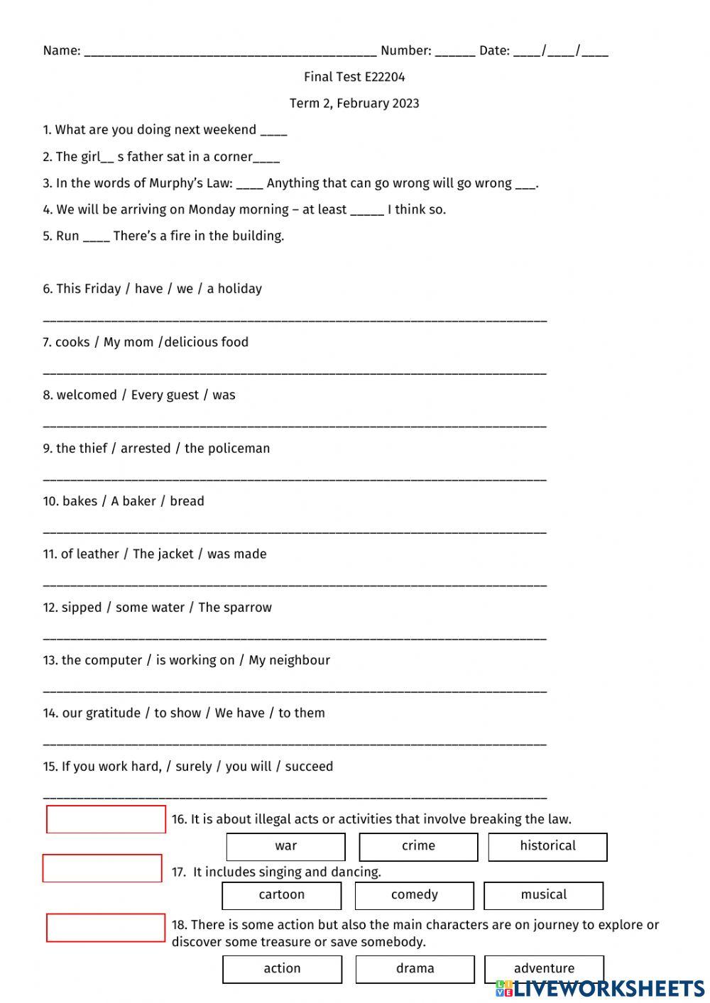 Final Test E22204 Term 2 2022