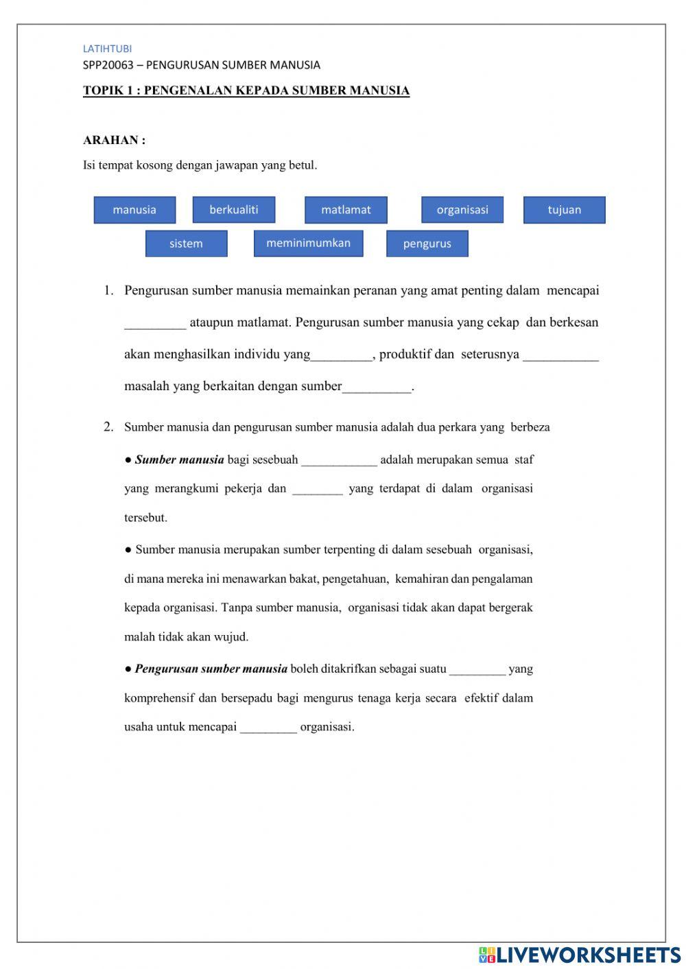 Pengenalan pengurusan sumber manusia