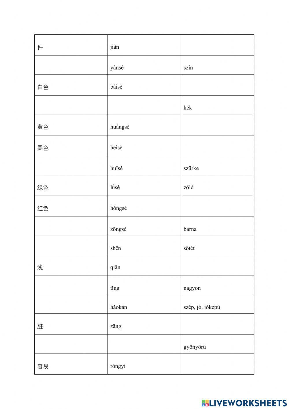 Boya Chinese Lesson 14 words