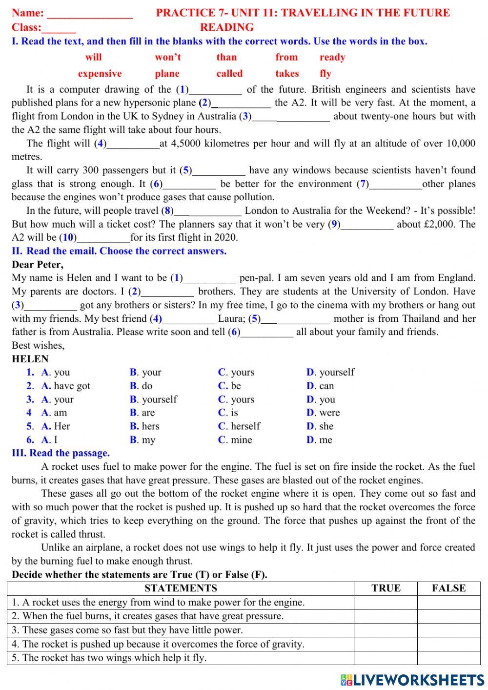 Engish 7 unit 11 reading
