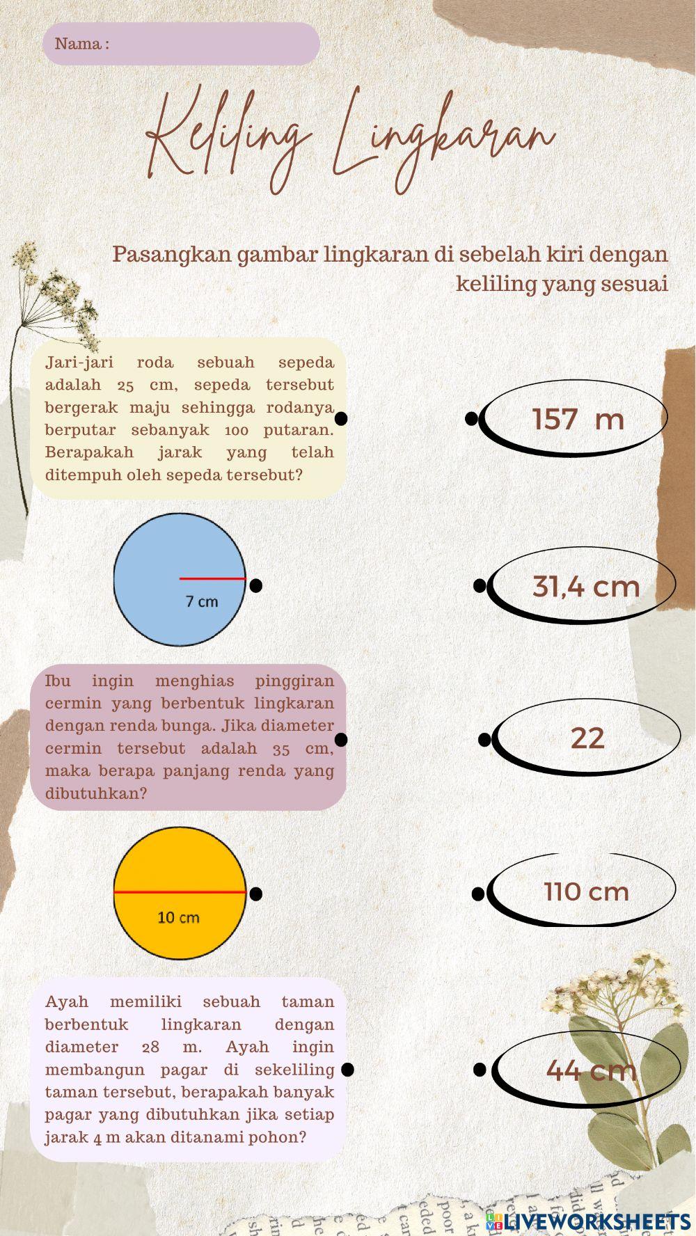 Luas dan keliling lingkaran