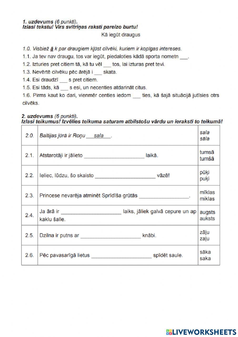 6.kl. Gramatikas uzd.(gatavojoties DD)
