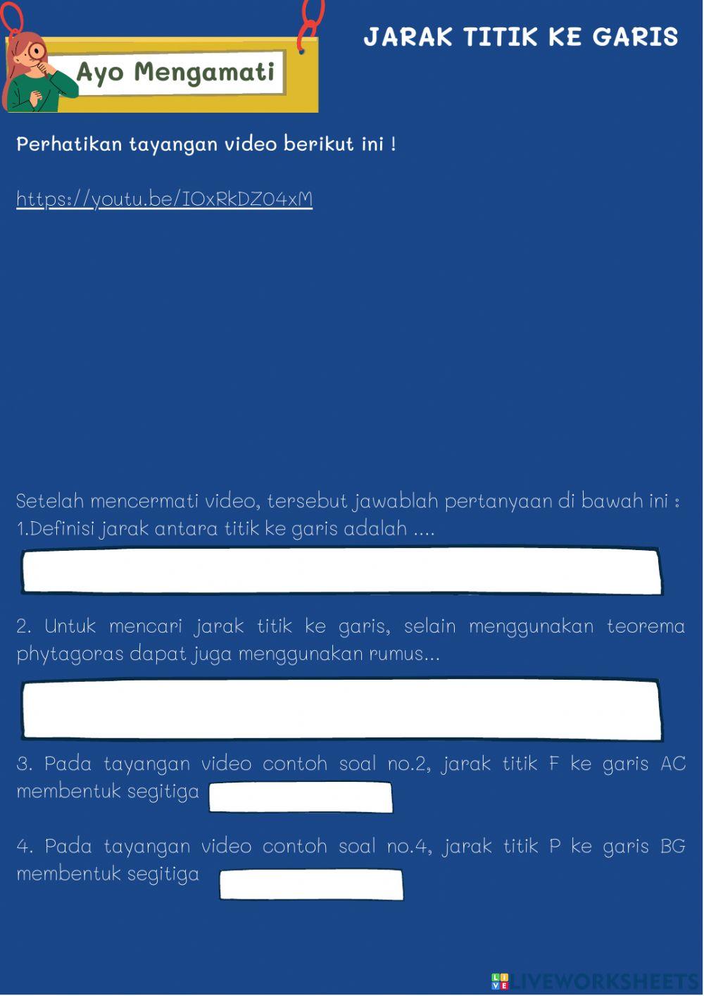 E-LKPD Jarak Titik Ke Garis