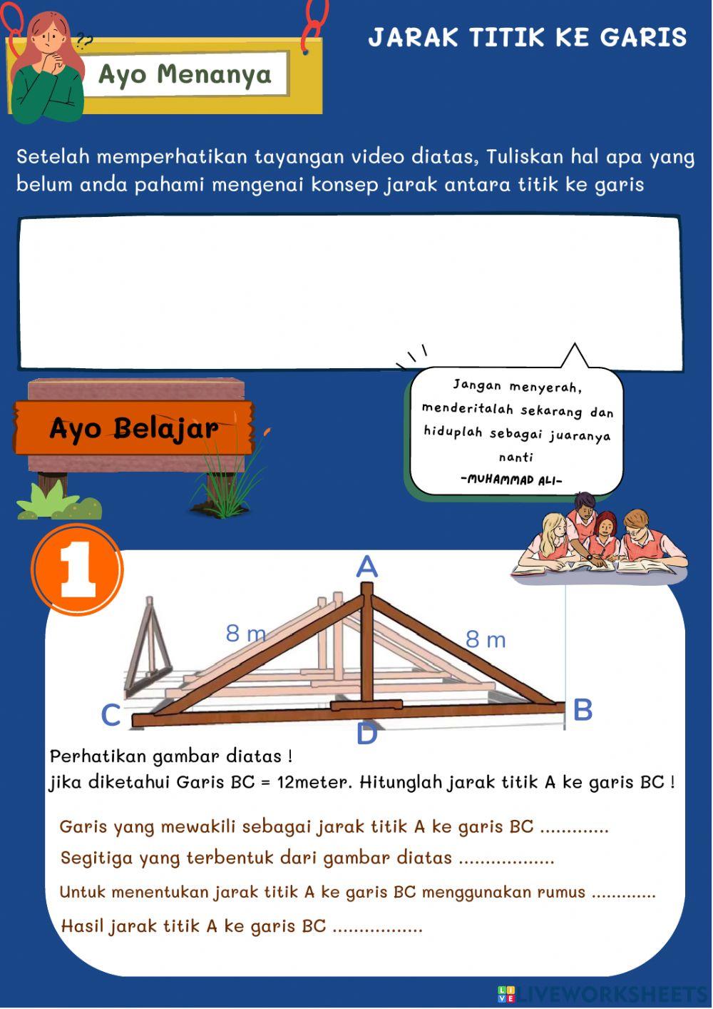 E-LKPD Jarak Titik Ke Garis