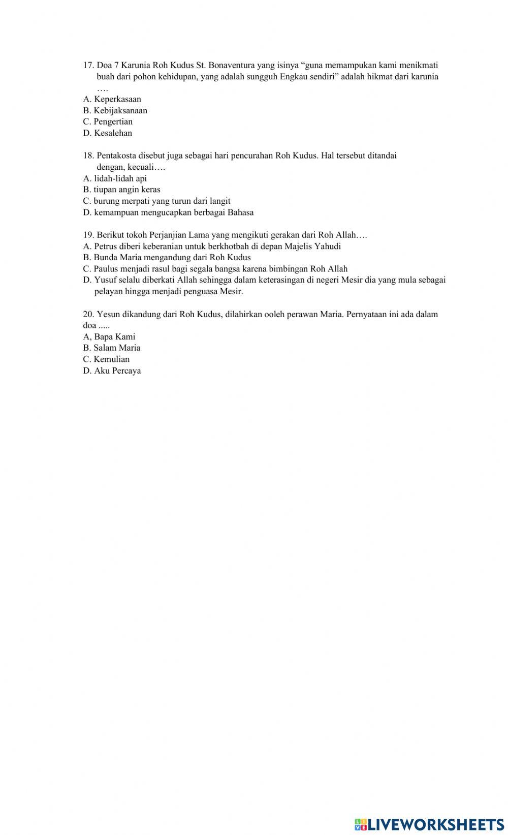 Ul pend agama katolik kelas 8