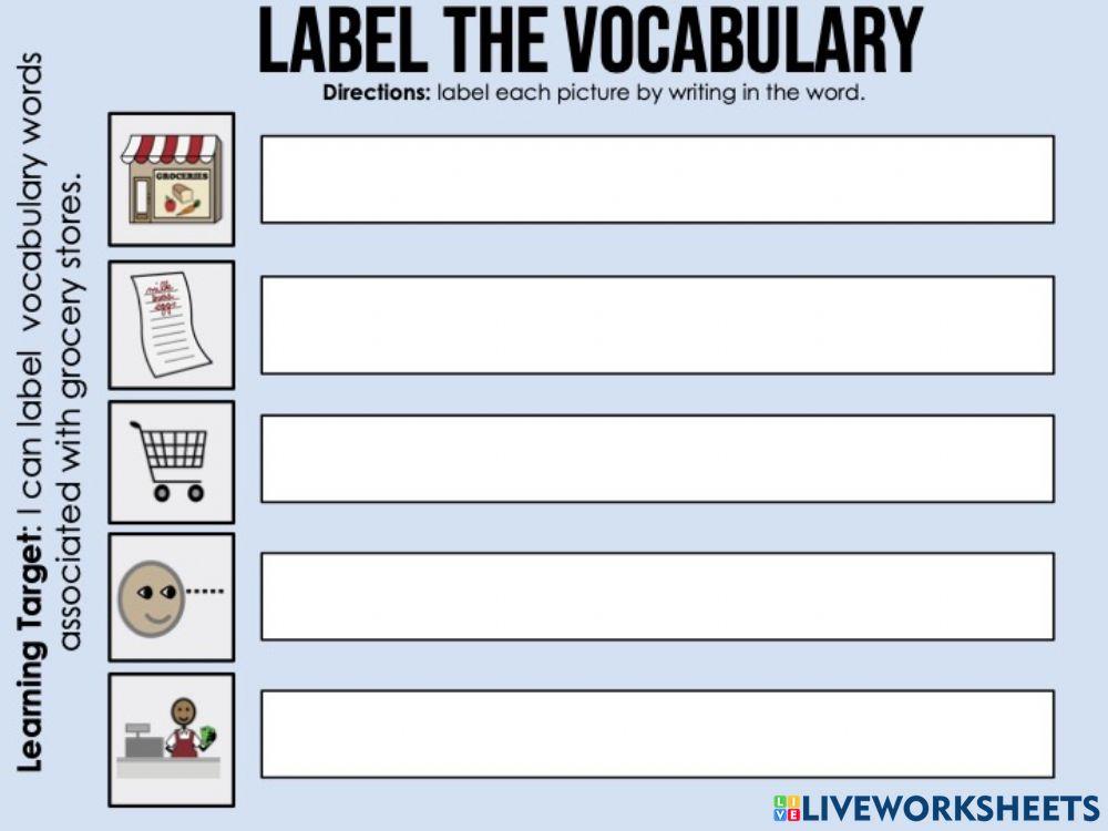 Grocery Store Vocab (H)