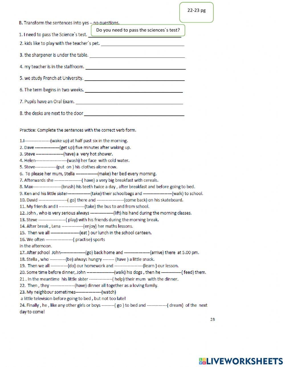 Practice of the book 8° level