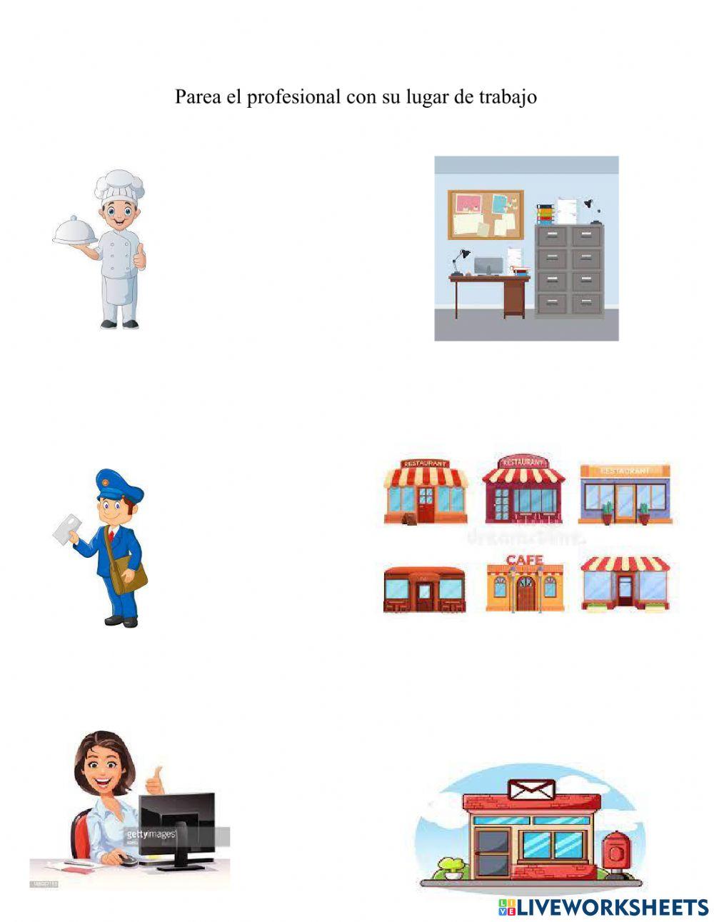 Parea los profesionales con su lugar de trabajo