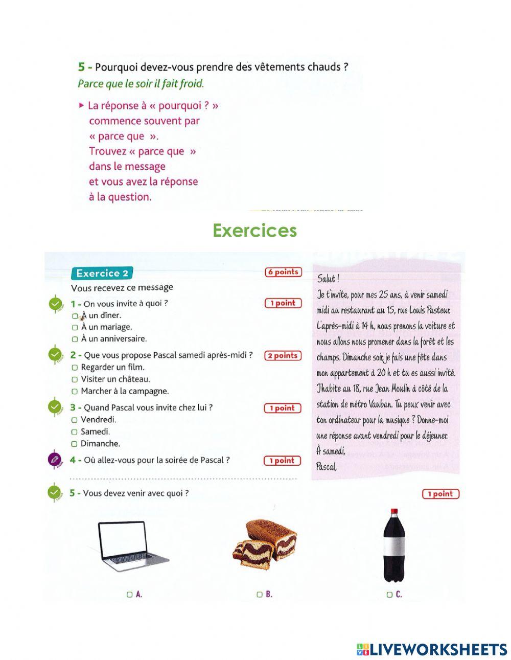 Suivre des instructions simples - S'entrainer