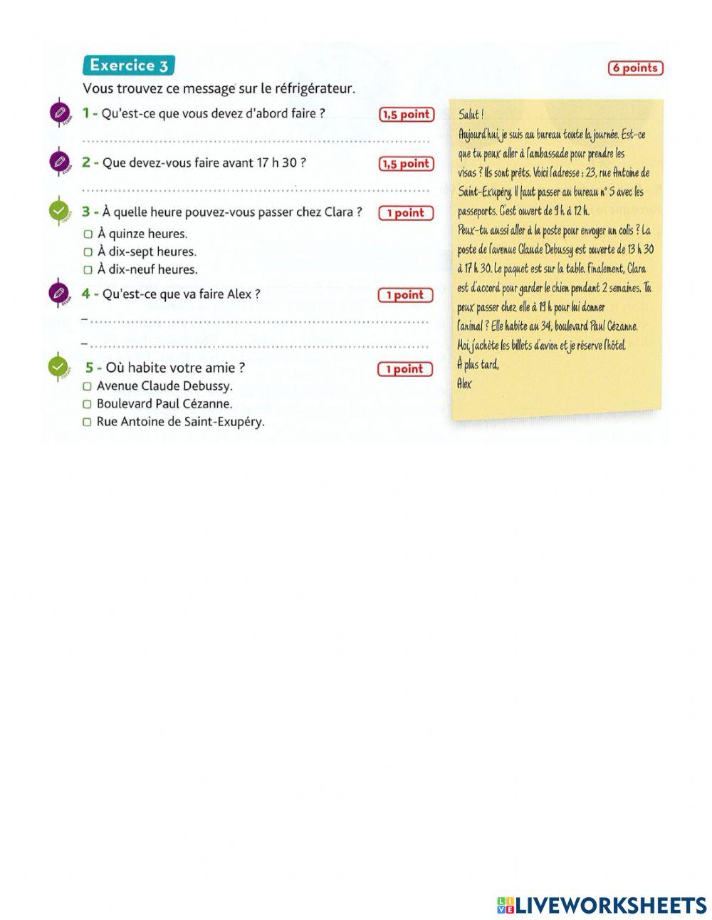 Suivre des instructions simples - S'entrainer