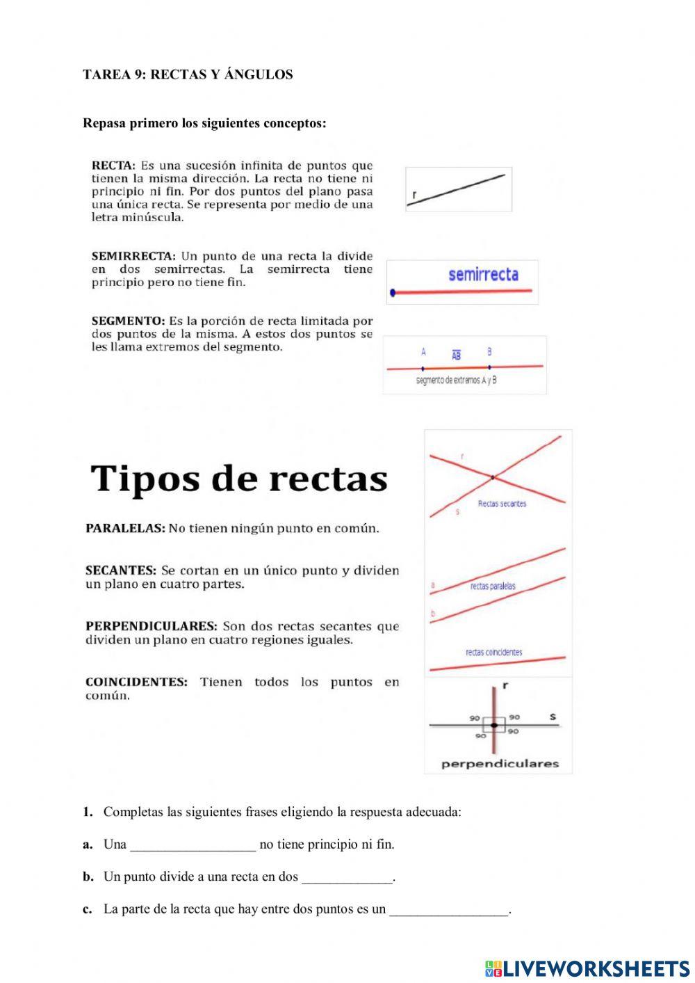 Rectas y ángulos 1º ESO