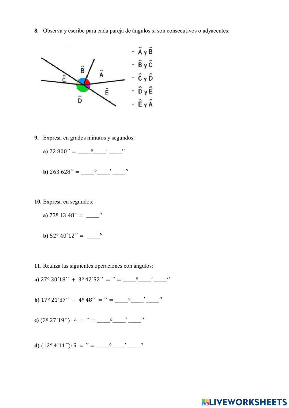 Rectas y ángulos 1º ESO