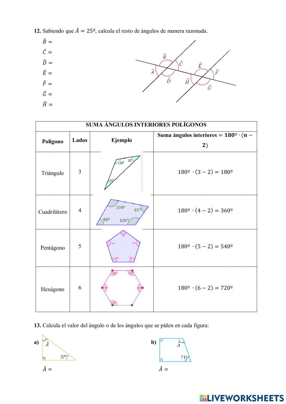 Rectas y ángulos 1º ESO