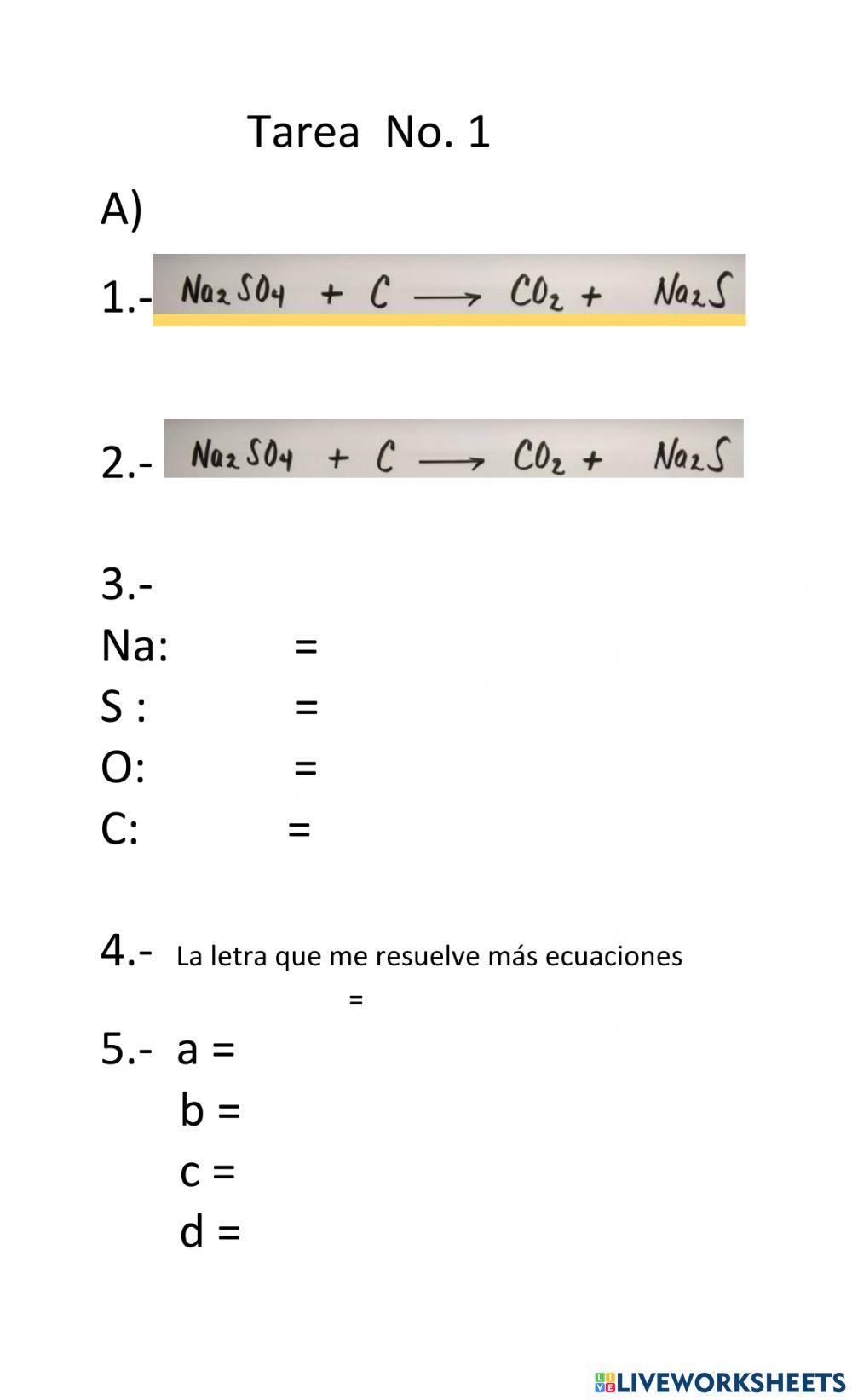 Balance de Ecuaciones Químicas