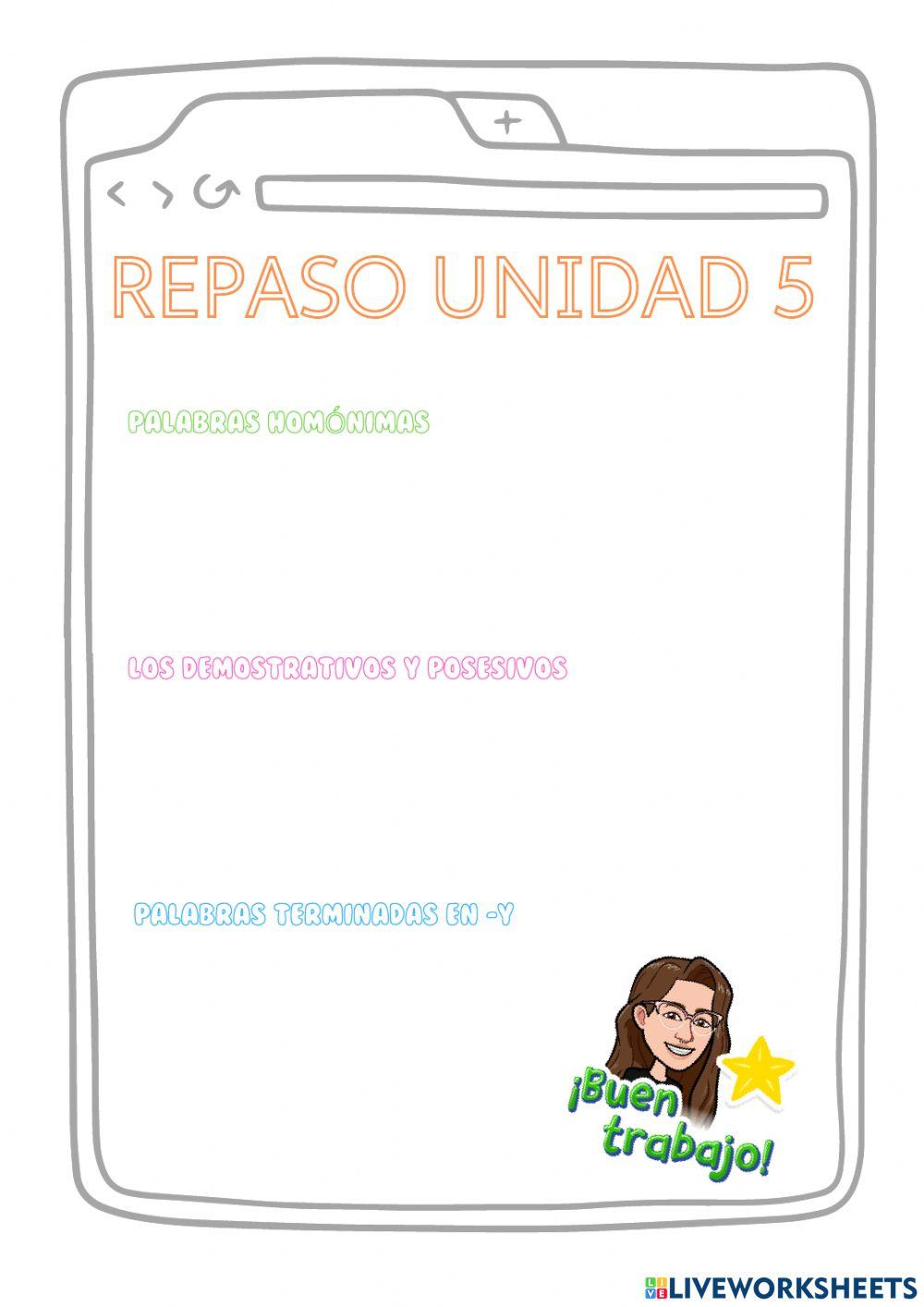 Repaso unidad 5 5º