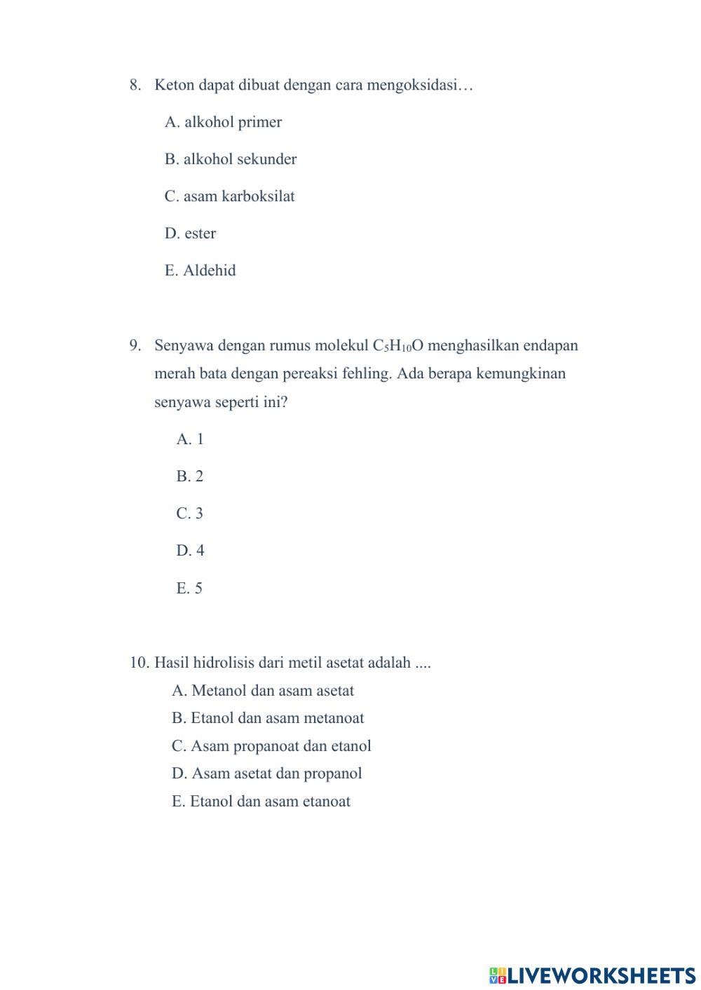 PH Senyawa Turunan Alkana