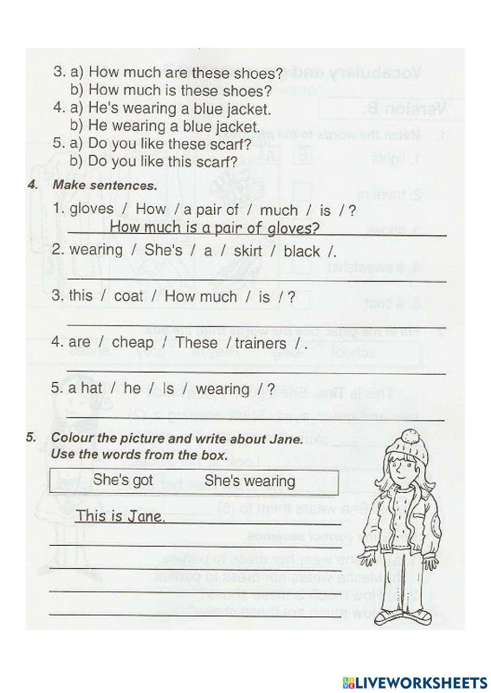 Grammar and Vocabulary test