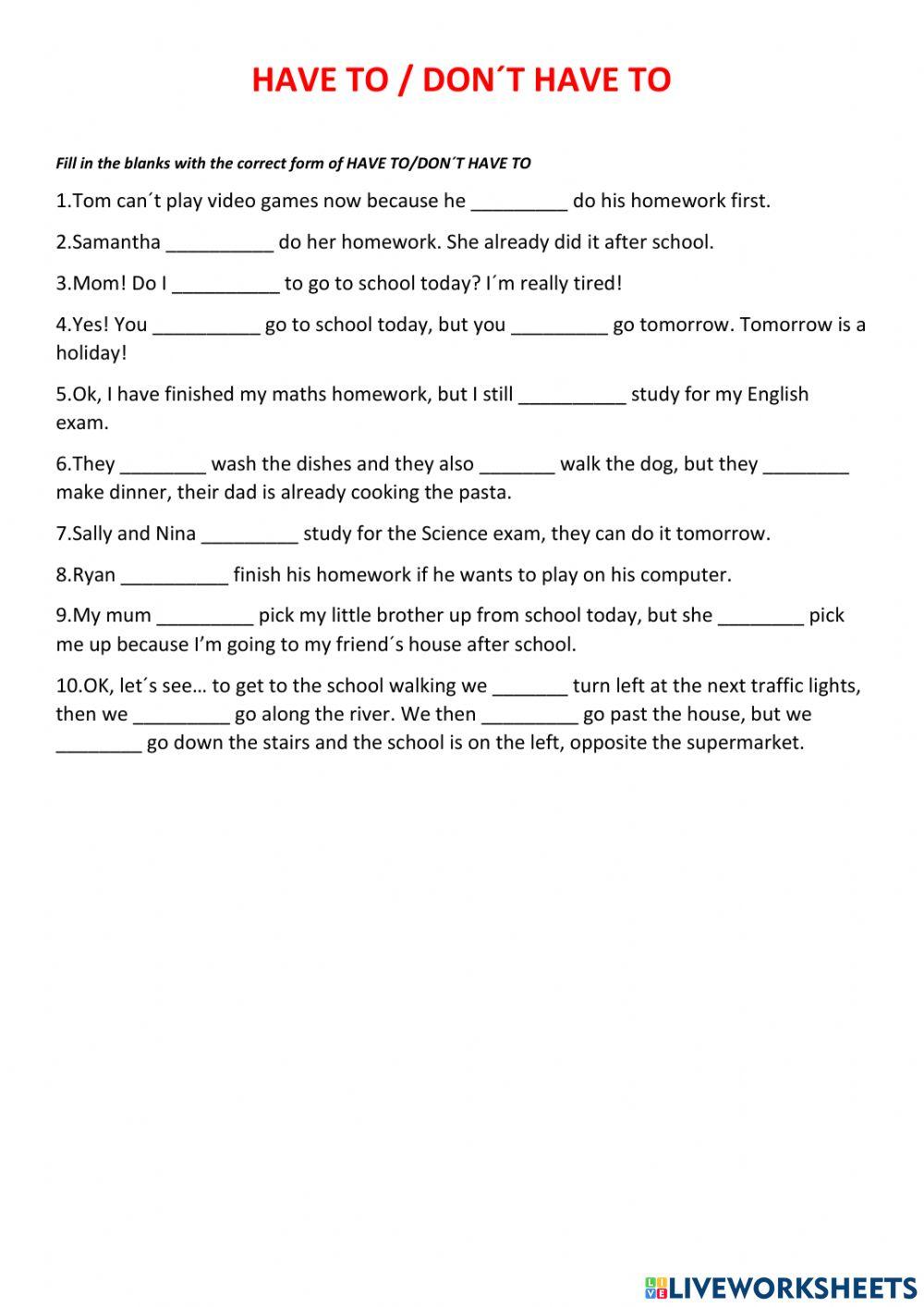 Have to-don't have to