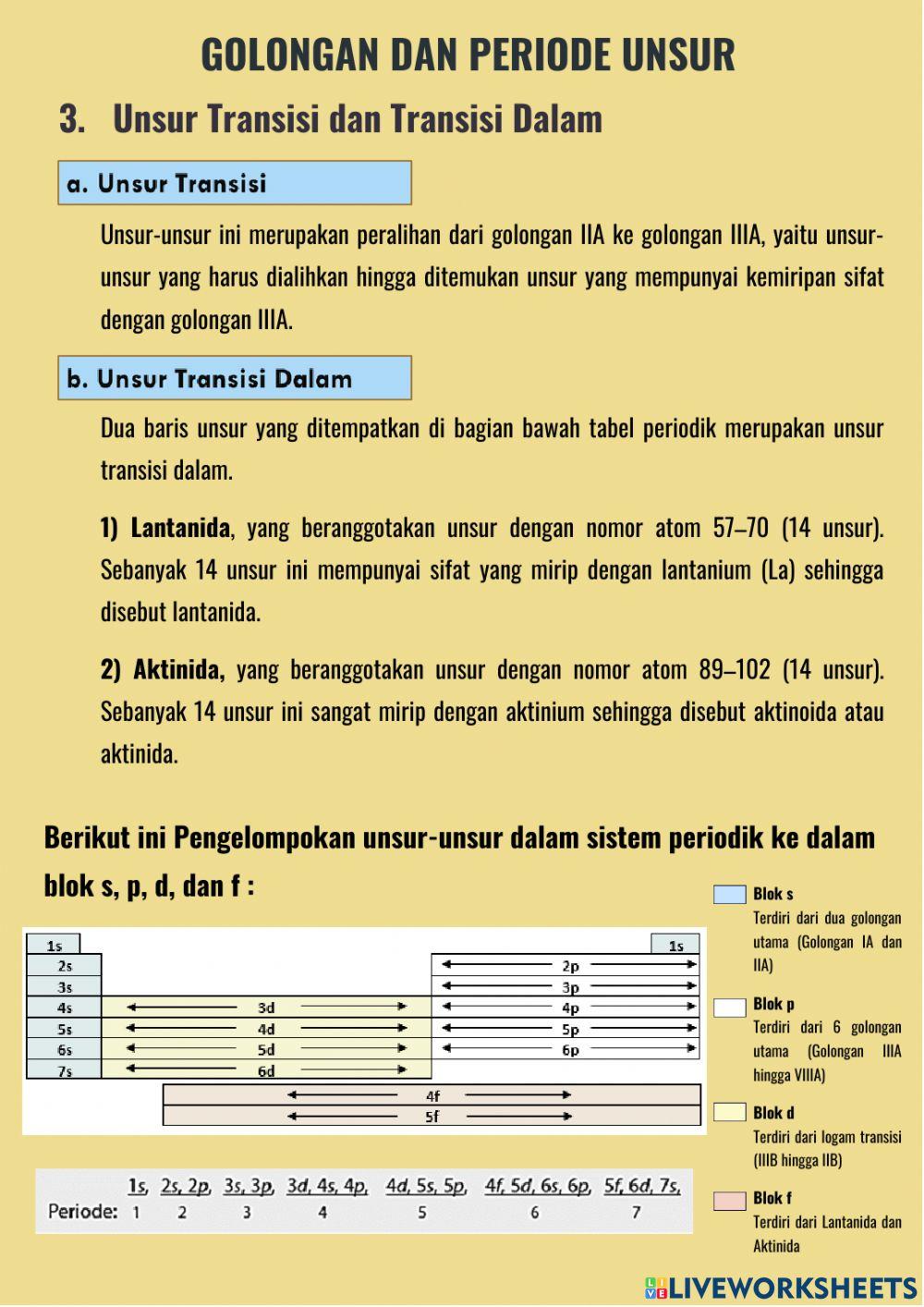 Sistem Periodik Unsur Bagian VI . 1
