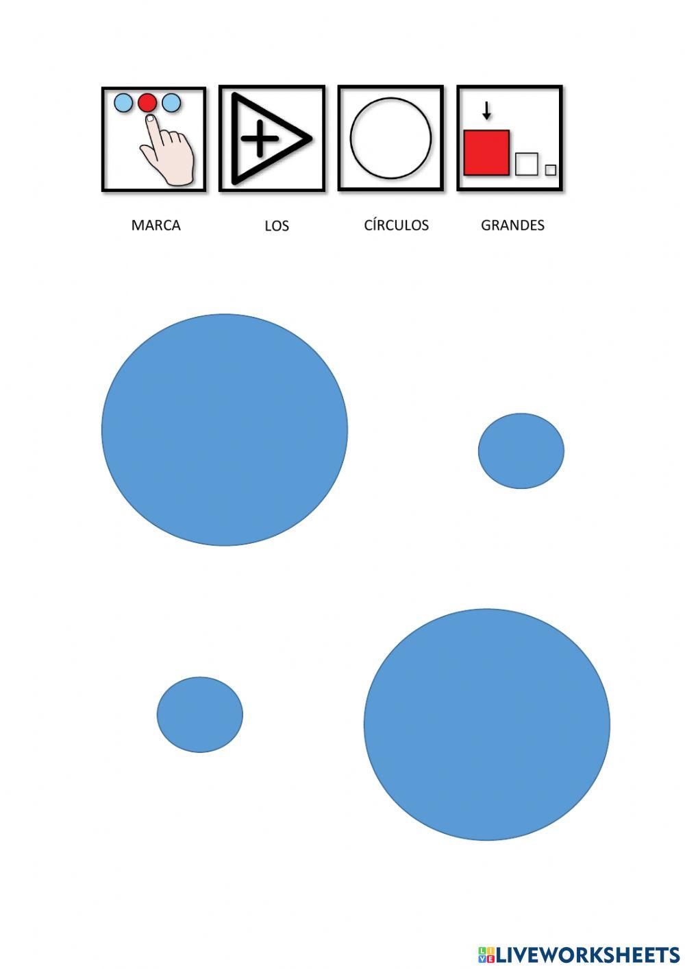 Marca los círculos grandes