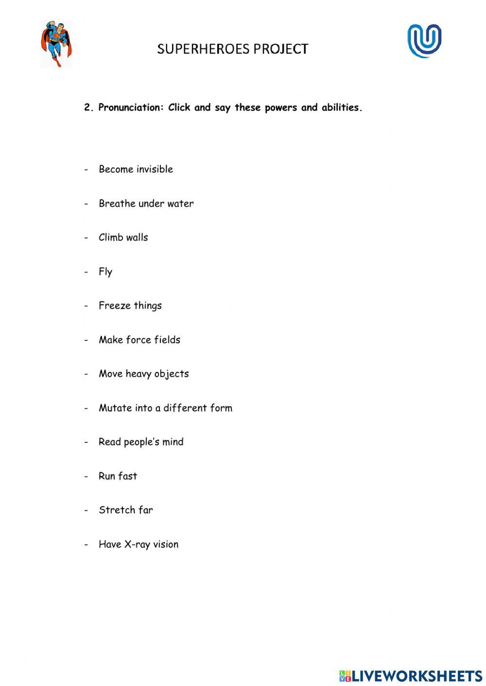 Superheroes: powers and abilities