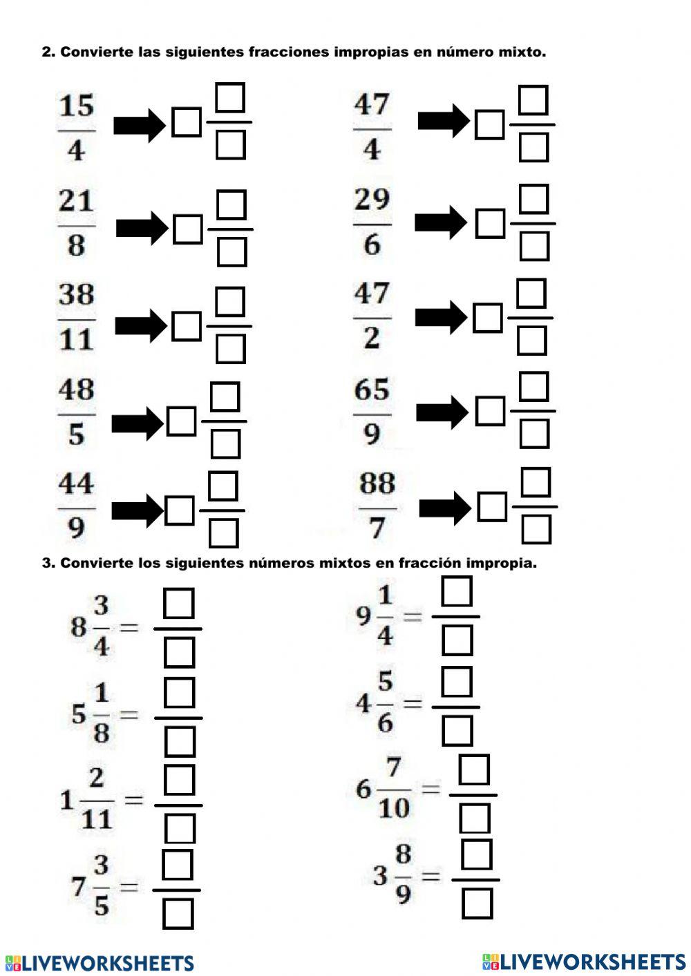Clases  de fracciones